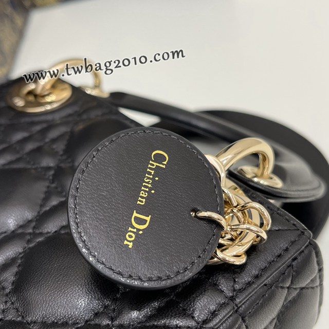 Dior专柜新款Lady女包迪奥高仿原单经典黑金Classic Lady戴妃包三格手提女包 djfk1426